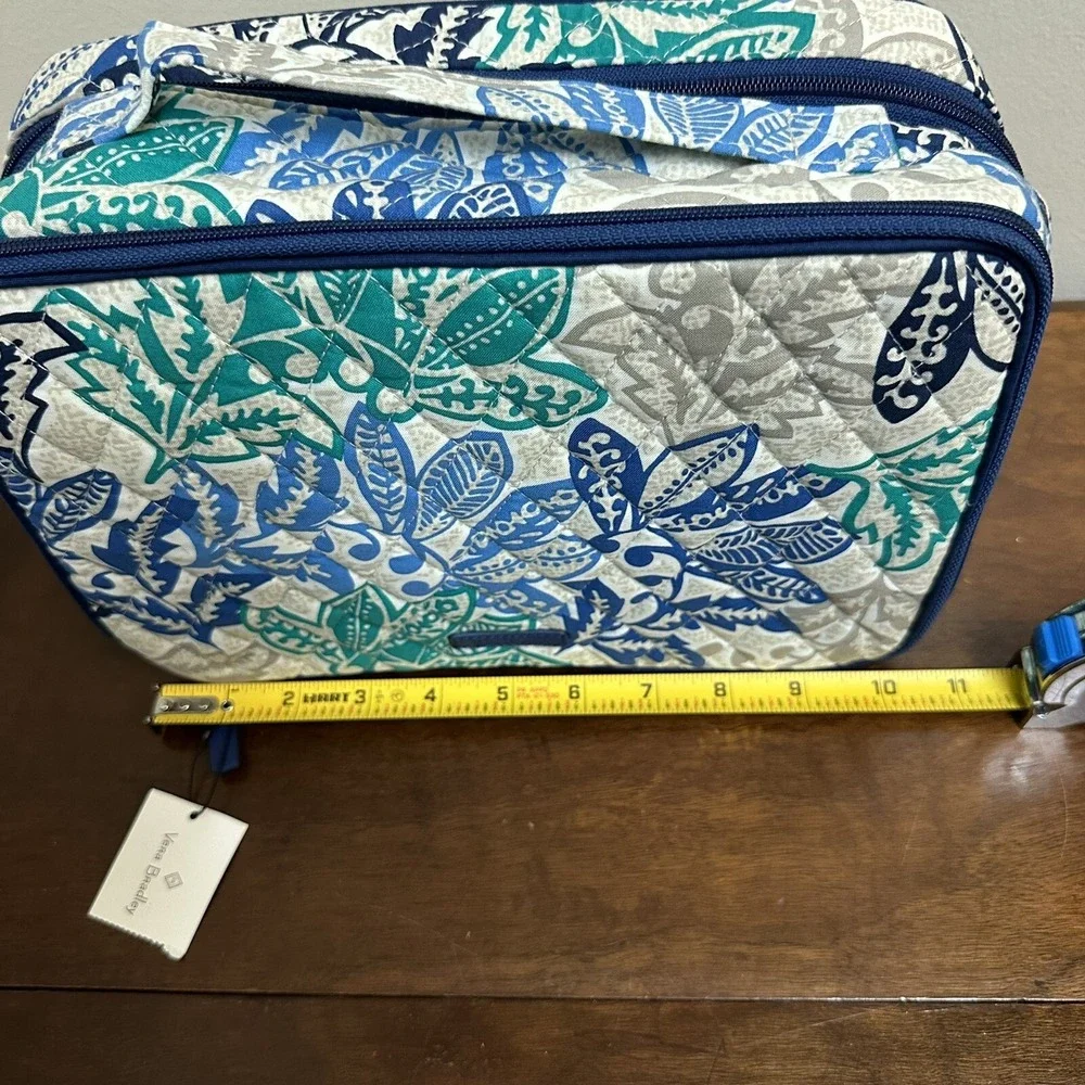 Vera Bradley Large Blush & Brush Makeup Case Santiago Cosmetics Bag NEW